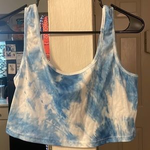 Blue/White Tye Dye Crop Top